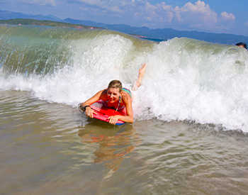 Boogie Boarding on the Beach
